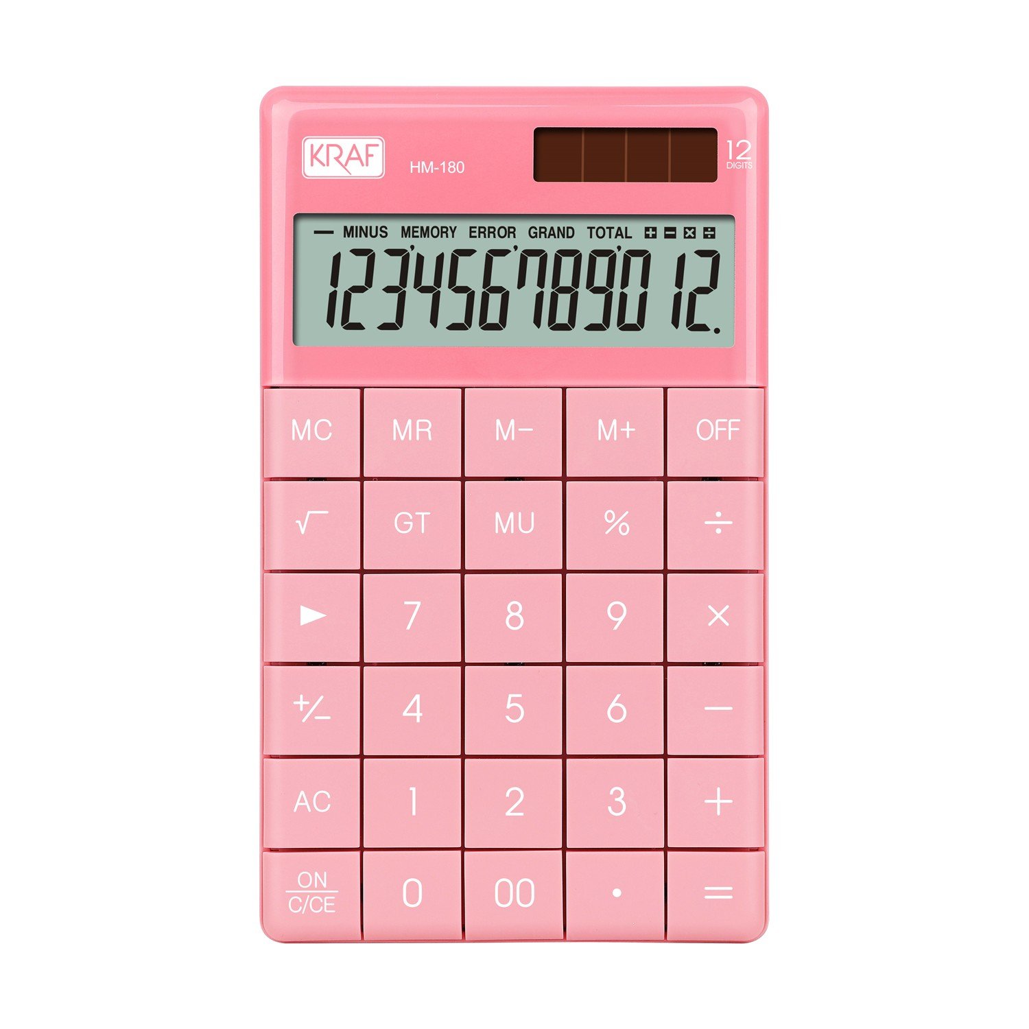 KRAF HESAP MAKİNESİ MASAÜSTÜ 12 HANE HM-180 PK PEMBE