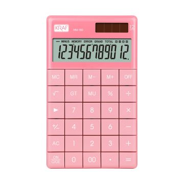 KRAF HESAP MAKİNESİ MASAÜSTÜ 12 HANE HM-180 PK PEMBE