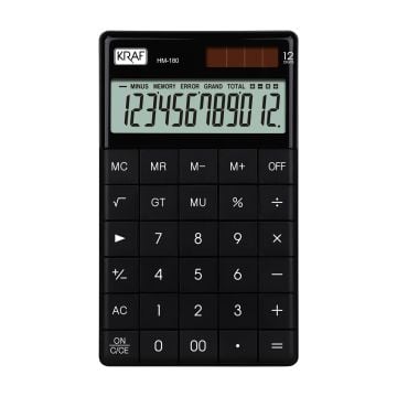 KRAF HESAP MAKİNESİ MASAÜSTÜ 12 HANE HM-180 BK SİYAH