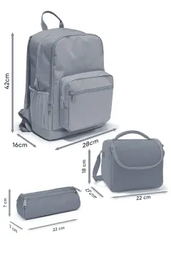 Coral High Kids Mavi Renkli Çizgili 3’lü Okul Çanta Seti SET0123695