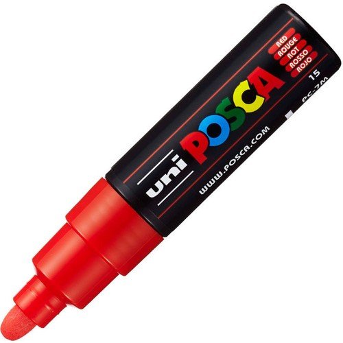 Uni Posca Pc-7m Boyama Markörü 4.5-5.5 mm Kırmızı