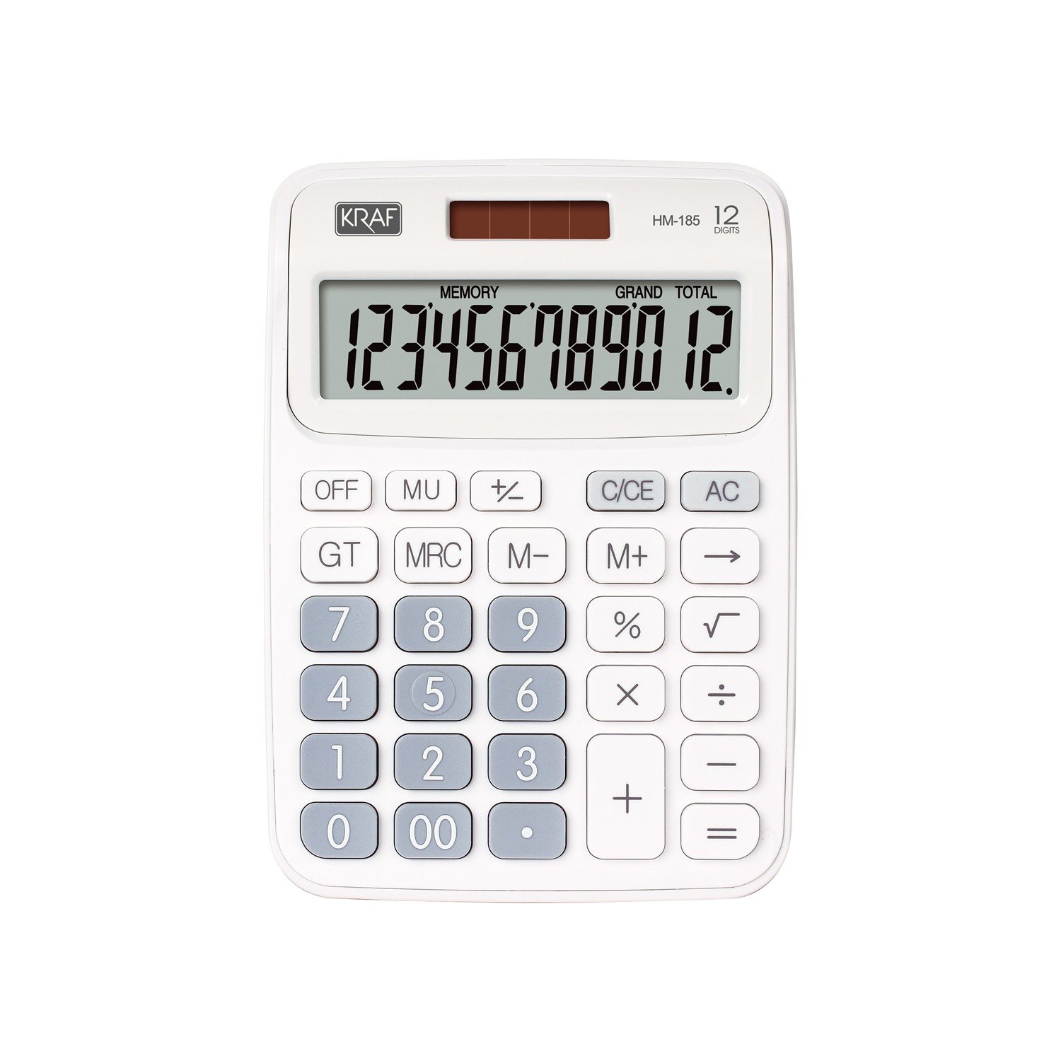 KRAF HESAP MAKİNESİ MASAÜSTÜ 12 HANE HM-185 WT BEYAZ