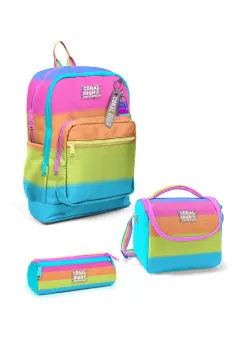 Coral High Kids Renkli Çizgili 3’lü Okul Çanta Seti SET0123770