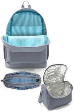 Coral High Kids Turkuaz Pembe Çizgili 3’lü Okul Çanta Seti SET0123771