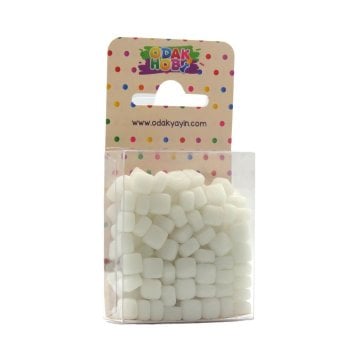 Mozaik Taşı 6x6mm 100 Adet Beyaz