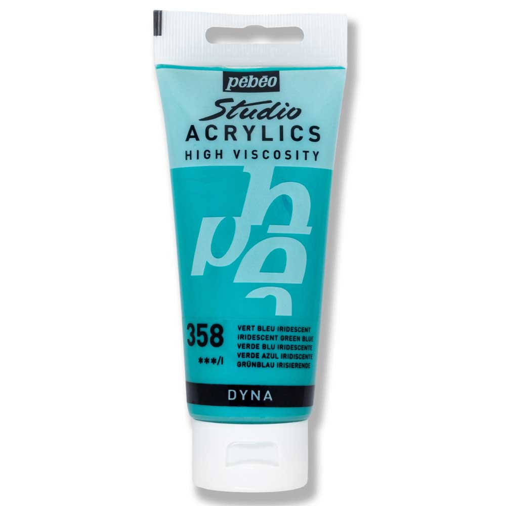 Pebeo Studio Metalik Akrilik Boya 100ml 358-Iridescent Green Blue (Dyna)
