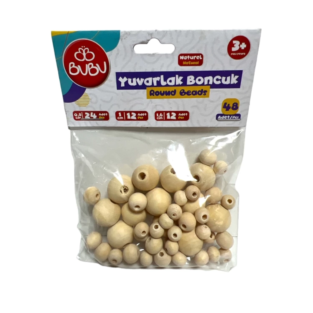 Bu-Bu Yuvarlak Natural Boncuk Karışık