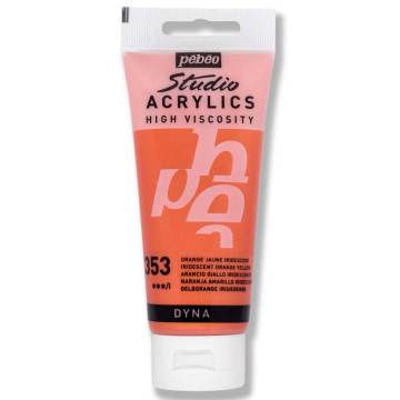 Pebeo Studio Metalik Akrilik Boya 100ml 353-Iridescent Orange Yellow (Dyna)