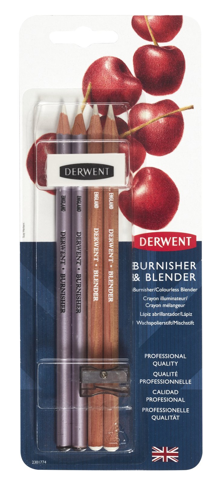 Derwent 2 Ad. Blender + 2 Ad. Burnisher + Silgi + Kalemtraş