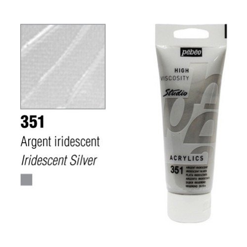 Pebeo Studio Akrilik Boya 100ml - 351 Iridescent Silver