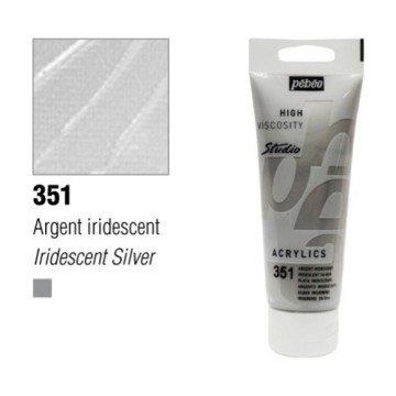 Pebeo Studio Akrilik Boya 100ml - 351 Iridescent Silver