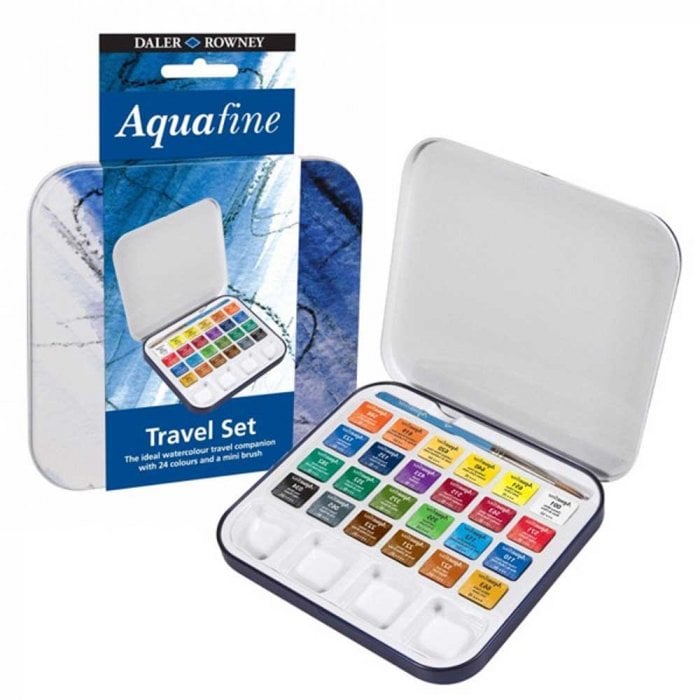 Daler Rowney Aquafine Travel Set 24 Renk Sulu Boya
