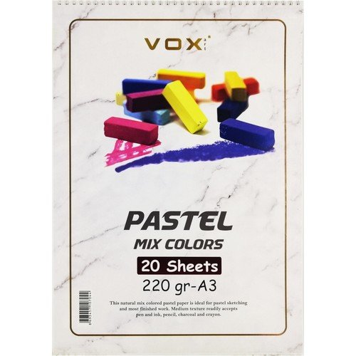 Vox Art Üstten Spiralli Pastel Defteri 4 Renk 220 gr A3 20 Yaprak