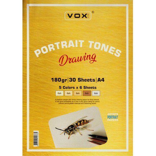 Vox Krem Tonları Karışık 5 Renk Üstten Spiralli Çizim Defteri 180 gr A4 30 Yaprak