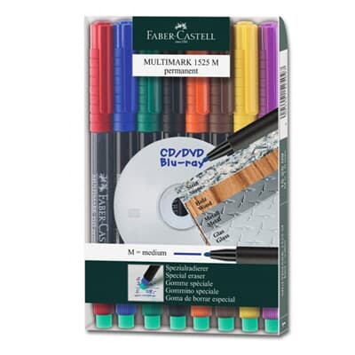 Faber Castell Permanent Asetat Cd Kalemi (M) 8li Set