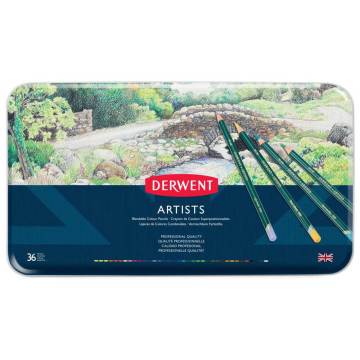 Derwent Artists Kuru Boya Kalemi Metal Kutu 36'lı