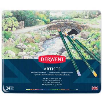 Derwent Artists Kuru Boya Kalemi Metal Kutu 24'lü