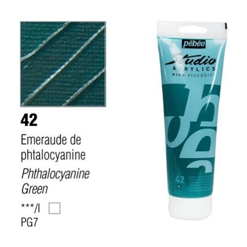 Pebeo Studio Akrilik Boya 100ml - 42 Phthalocyanine Emerald Green