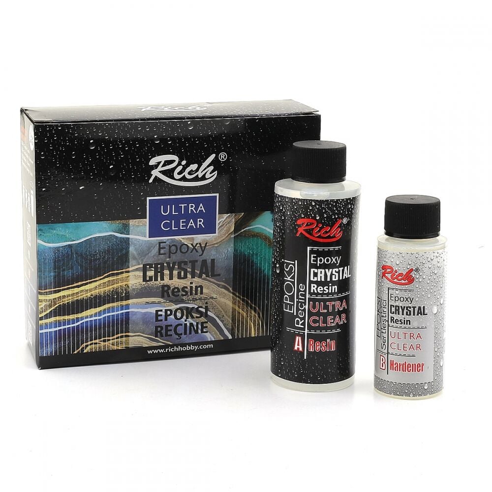 Rich Crystal Resin Transparan Şeffaf Kristal Reçine Epoksi Set 195 cc
