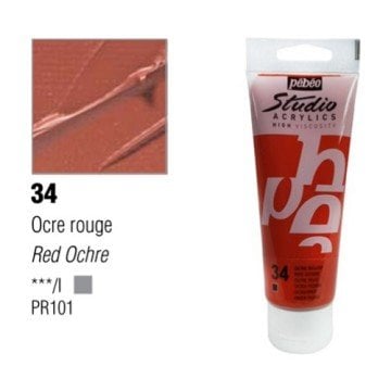 Pebeo Studio Akrilik Boya 100ml - 34 Red Ochre