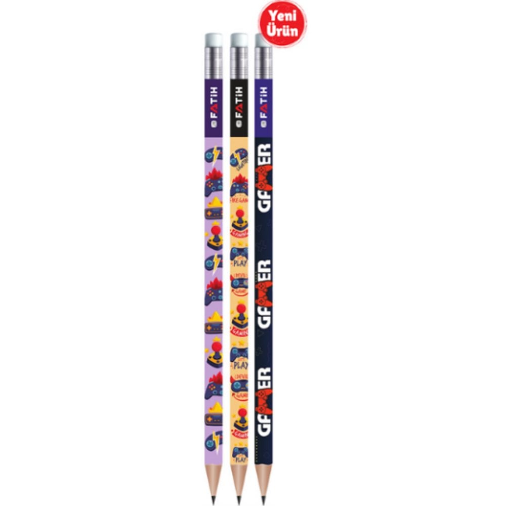 Fatih Kurşun Kalem Gamer Silgili 4'lü