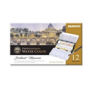 Mungyo Profesyonel Sulu Boya Takımı Metalik Tonlar 12 Renk Yarım Boy