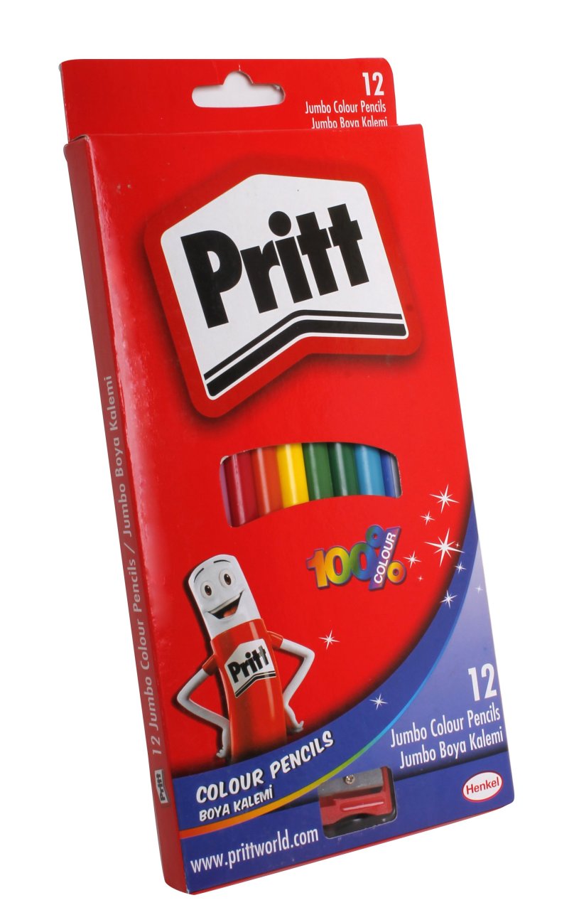Pritt Jumbo Üçgen Boya Kalemi 12 Renk Set Karton Kutu