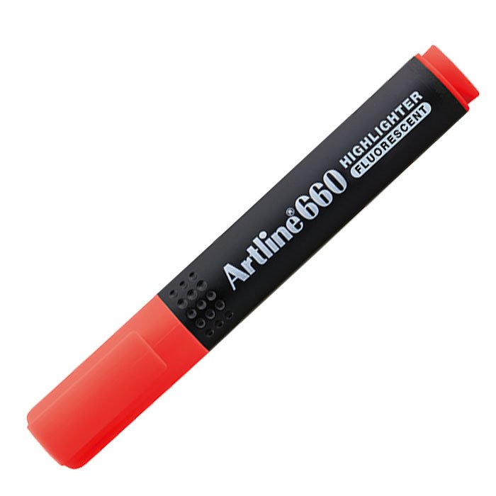 Artline 660 Fosforlu Kalem Kesik Uç:1,0-4,0mm Florasan Kırmızı
