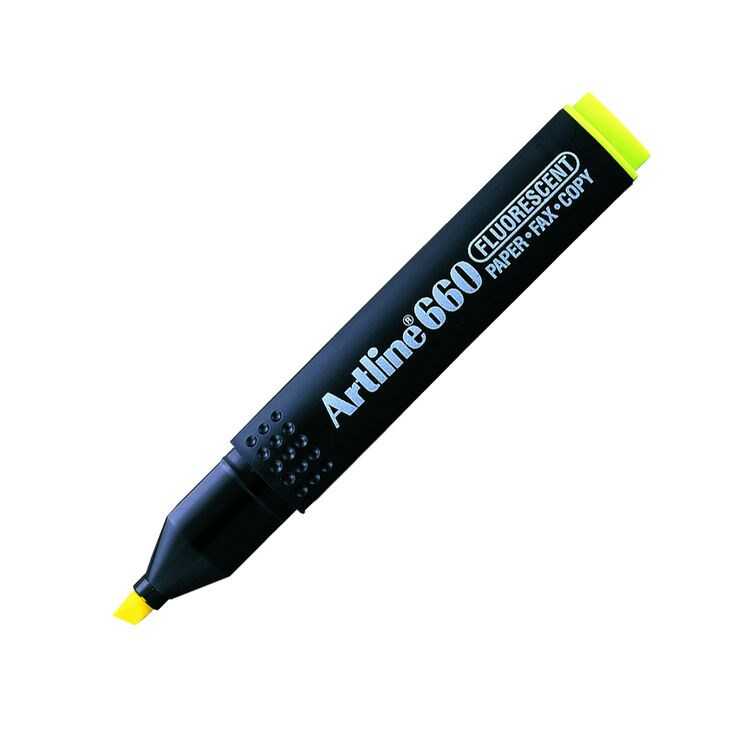 Artline 660 Fosforlu Kalem Kesik Uç:1,0-4,0mm Florasan Sarı