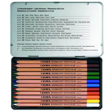 Lyra Rembrandt Polycolor Kuru Boya Kalemi Metal Kutu 12'li