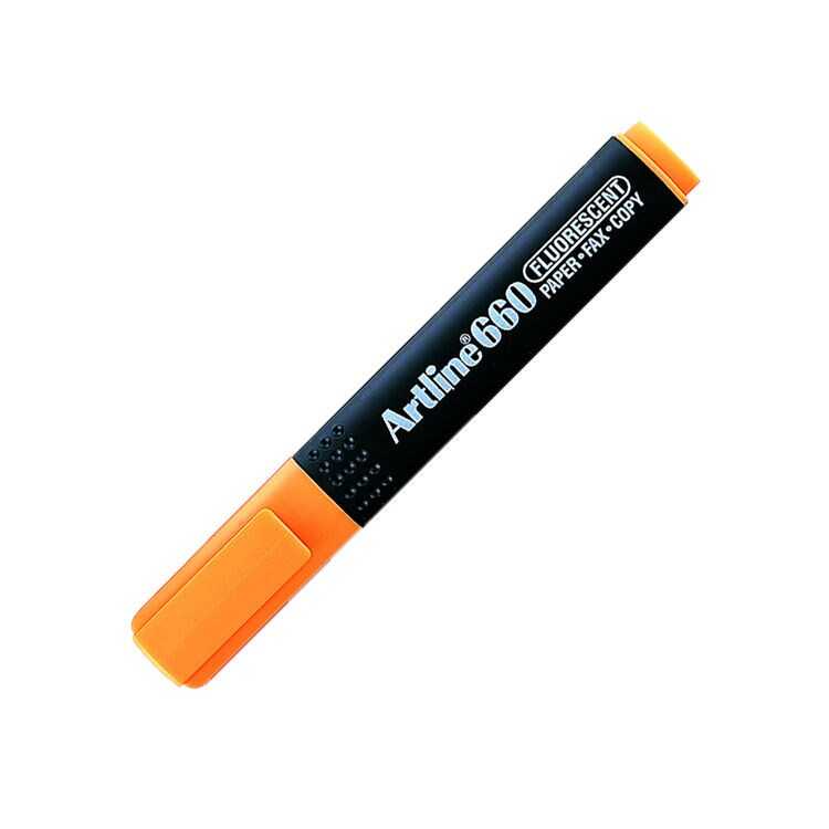 Artline 660 Fosforlu Kalem Kesik Uç:1,0-4,0mm Florasan Turuncu