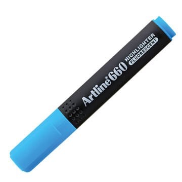 Artline 660 Fosforlu Kalem Kesik Uç:1,0-4,0mm Florasan Mavi