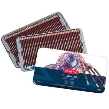 Derwent Coloursoft Kuru Boya Kalemi Metal Kutu 72'li