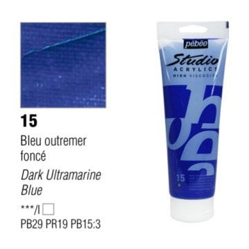 Pebeo Studio Akrilik Boya 100ml - 15 Dark Ultramarine Blue