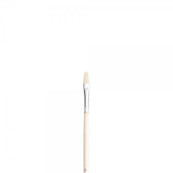 Pebeo 258F Serisi Uzun Sap Düz Kesik Yağlı Boya Kıl Fırça No:6