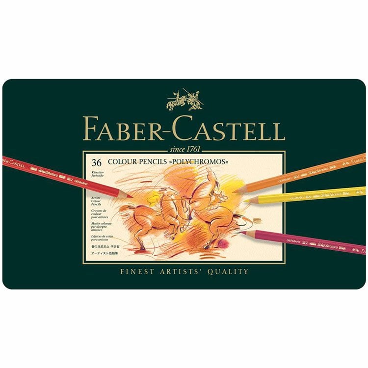Faber Castell Polychromos Kuru Boya Kalemi Metal Kutu 36'lı