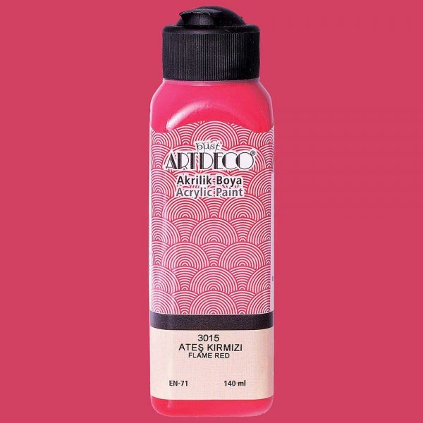 Artdeco Yeni Formül Akrilik Boya 140 ml 3015 Ateş Kırmızı