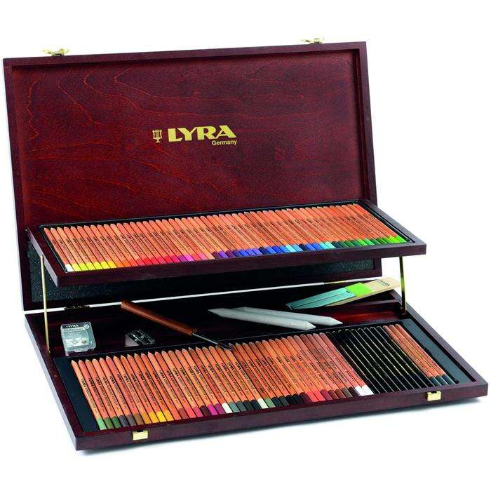 Lyra Rembrandt Polycolor Artist Atelier 100 Renk + Aksesuarlar Ahşap Kutu 106 Parça