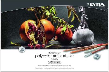 Lyra Rembrandt Polycolor Artist Atelier 100 Renk + Aksesuarlar Ahşap Kutu 106 Parça