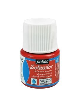 Pebeo Setacolor Shimmer (Pırıltılı) Opak Kumaş Boyası 46 PASSİON RED
