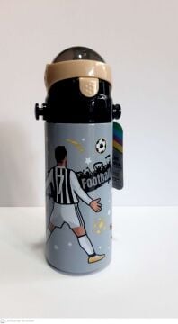 Muggle Pipetli Çelik Matara Soccer Desenli 550 ml