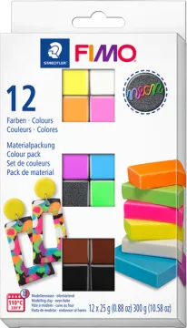 Staedtler Fimo Effect Neon Modelleme Polimer Kil Seti 12 Renk
