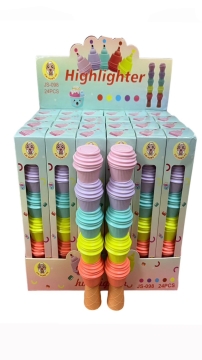 Cupcake Desenli Yumurtlayan Fosforlu Kalem 5 Renk