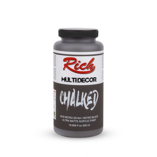 Rich Multi Dekor Chalked Boya 4578 - Retro Siyah 500 cc