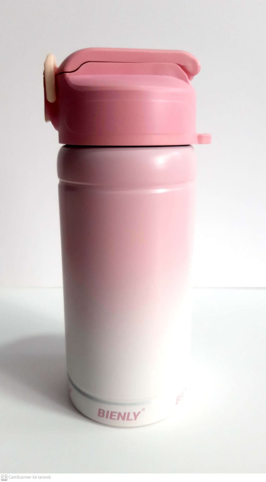 Bienly Degrade Paslanmaz Çelik Matara PİPETLİ 500ML AÇIK PEMBE - 304
