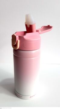 Bienly Degrade Paslanmaz Çelik Matara PİPETLİ 500ML AÇIK PEMBE - 304