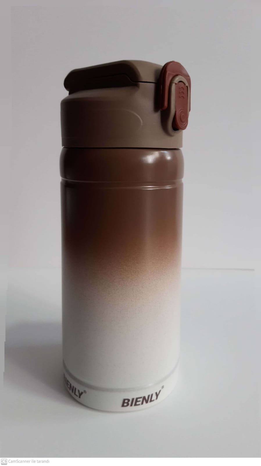 Bienly Degrade Paslanmaz Çelik Matara PİPETLİ 500ML KAHVERENGİ - 304