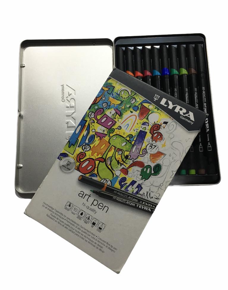 Lyra Hi-Quality Art Pen Metal Kutu 10 Renk