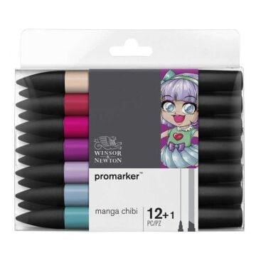 Winsor & Newton Promarker Set 12+1 Manga Chibi