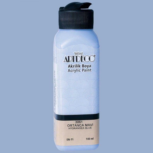 Artdeco Yeni Formül Akrilik Boya 140 ml 3061 Ortanca Mavi